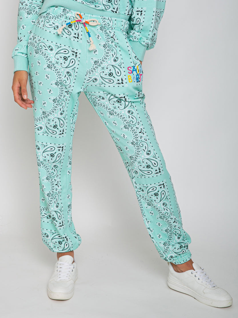 Cotton bandanna joggers with Saint Barth embroidery - MC2 Saint Barth