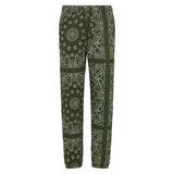 Pantalone da donna in felpa con stampa bandana verde