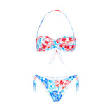 Bandeau-Bikini für Damen mit Blumenprint