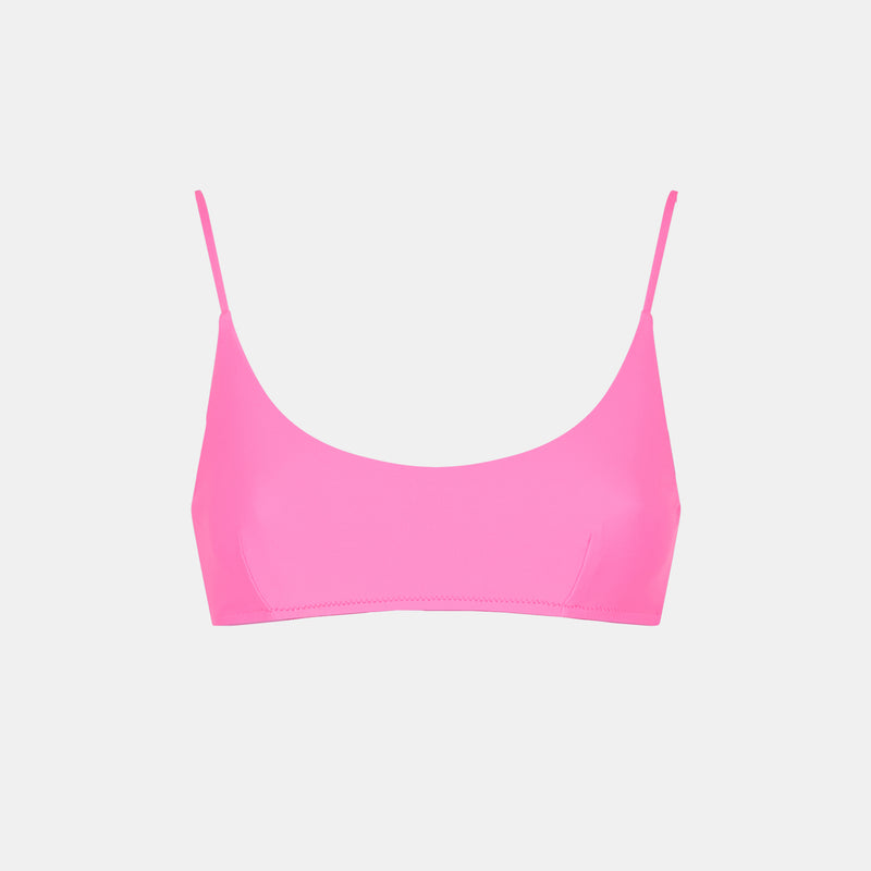 Woman fluo pink bralette swimsuit