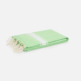 Fouta classico verde fluo doppiato con morbida spugna di poliestere