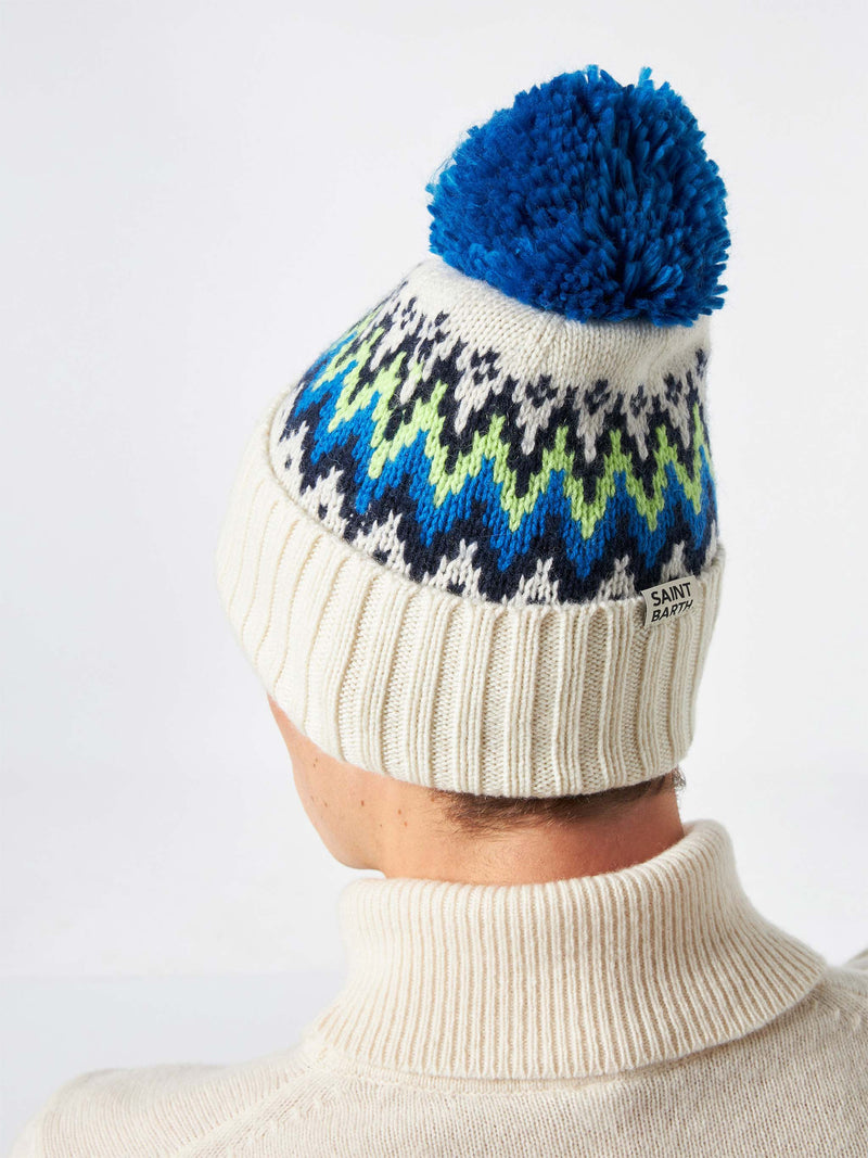 Man beanie with Icelandic jacquard