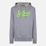 Man cotton hooded grey sweatshirt