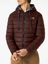 Man double face brown down jacket