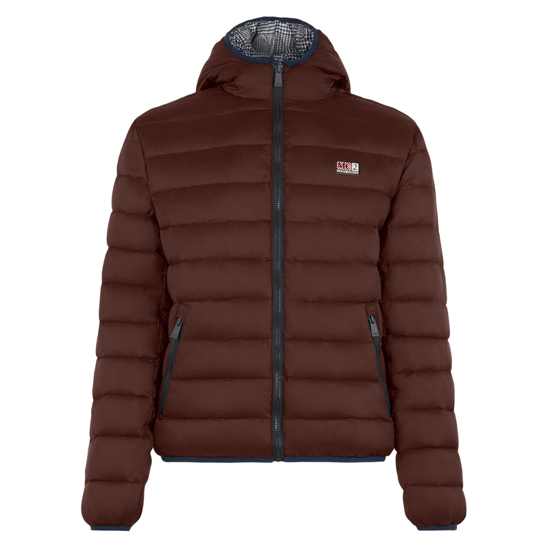 Man double face brown down jacket