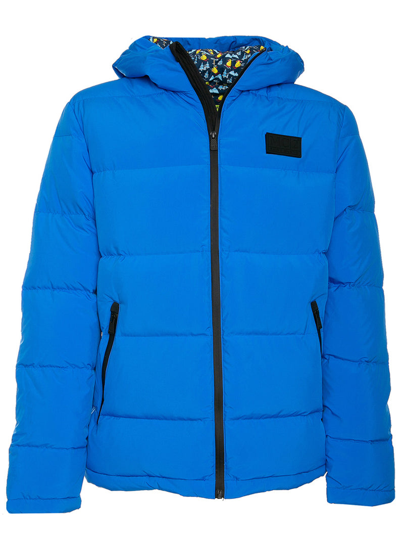 Bluette hooded down padded jacket ducky print lining