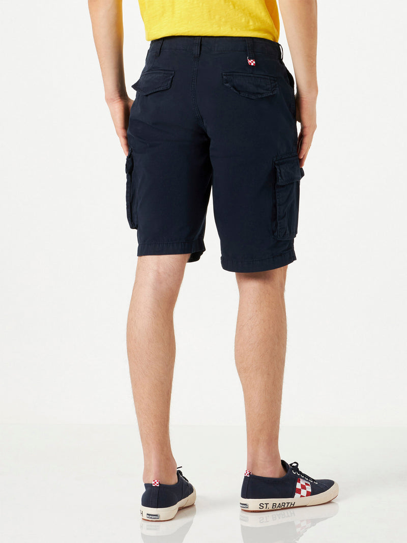 Pantaloncini cargo in cotone blu