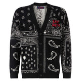 Bandanna knitted cardigan with Saint Barth embroidery