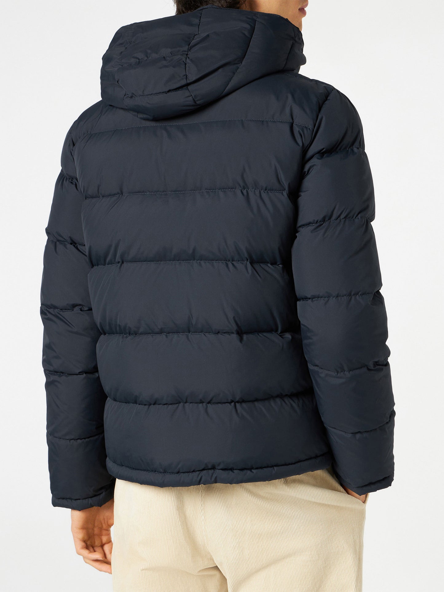 Man blue hooded down padded jacket Baxter - MC2 Saint Barth