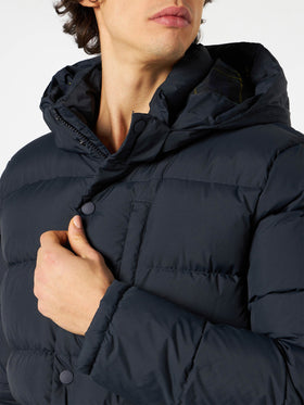 Man blue hooded down padded jacket Baxter - MC2 Saint Barth