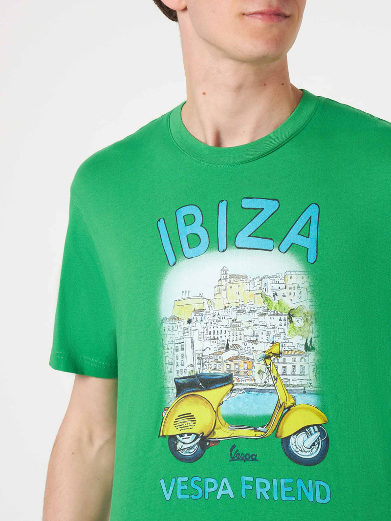 Herren-T-Shirt aus Baumwolle mit Ibiza-Vespa-Aufdruck | VESPA® SONDEREDITION