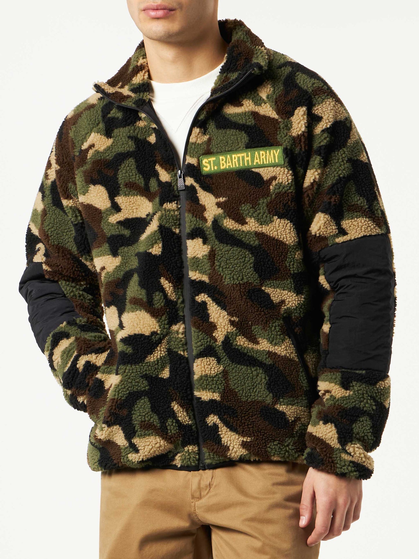 Sherpa jacket with patch