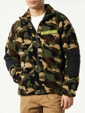 Sherpa jacket with patch