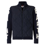 Man blue padded jacket