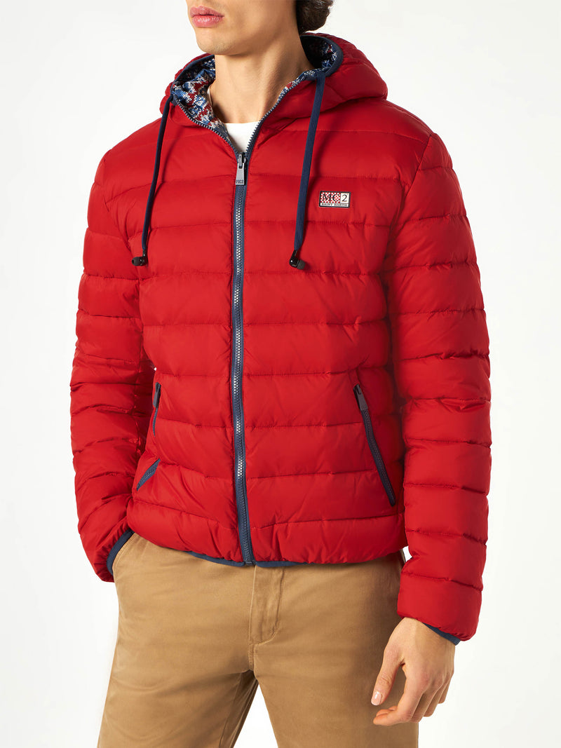 Man double face red  down jacket