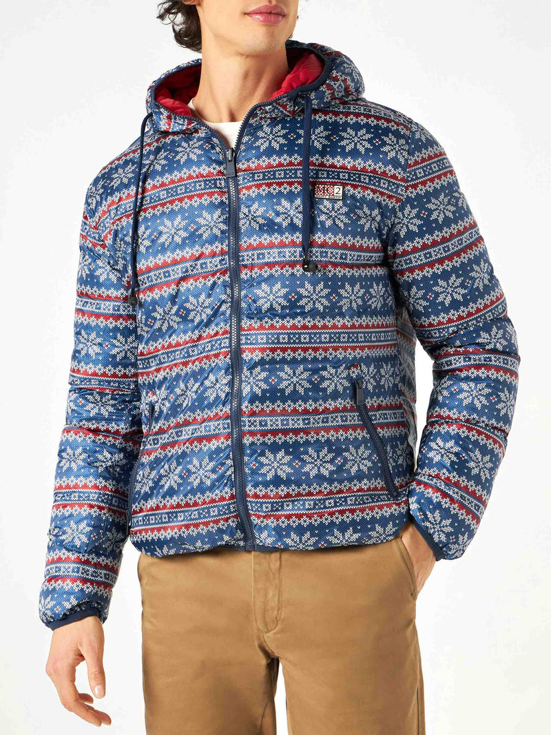 Man double face red  down jacket