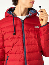 Man double face red  down jacket