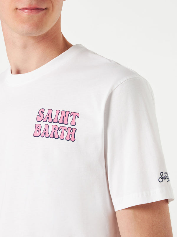 Herren-T-Shirt aus Baumwolle mit Aufdruck „St. Barth Island“.