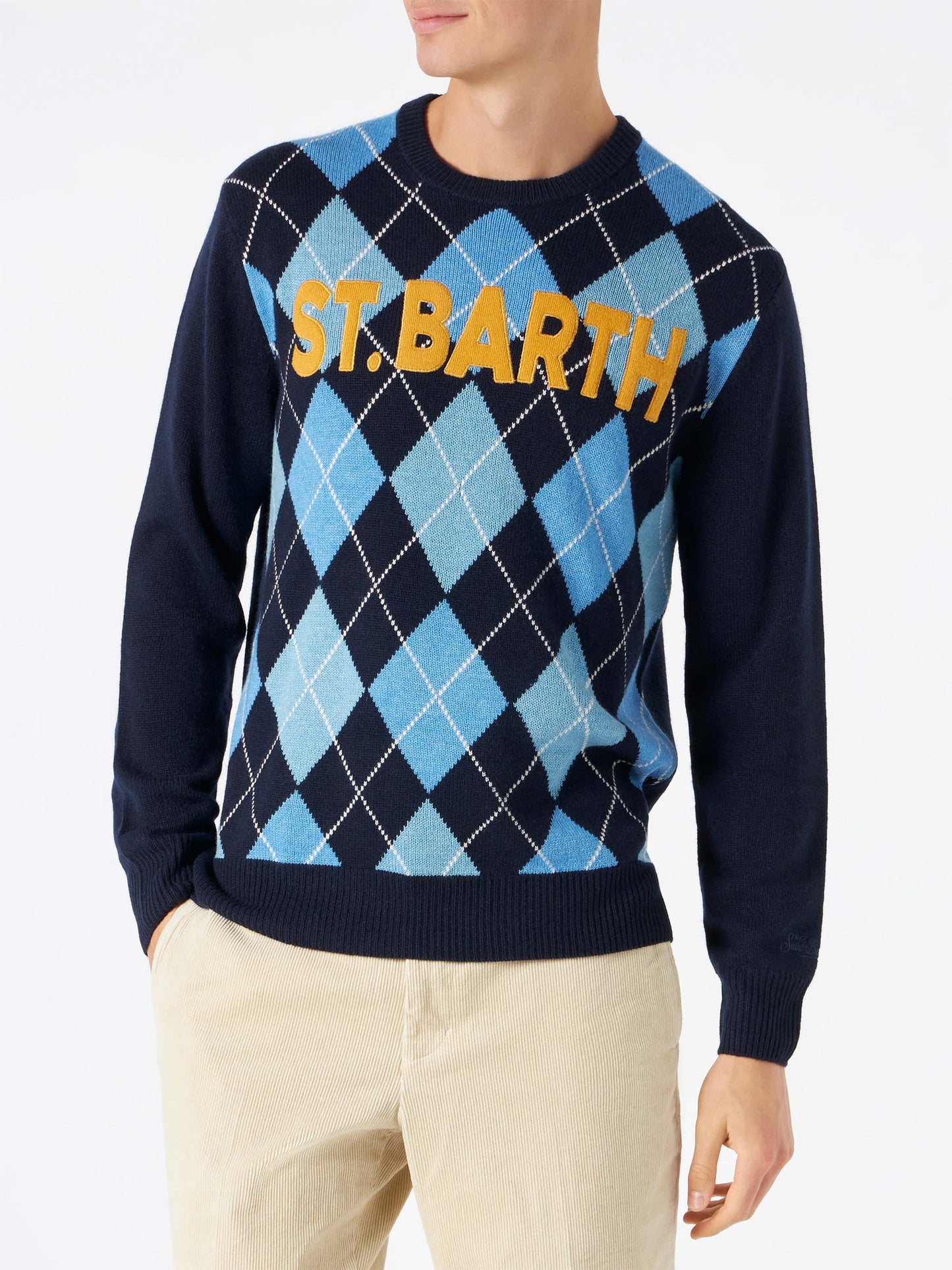 Man sweater with argyle print