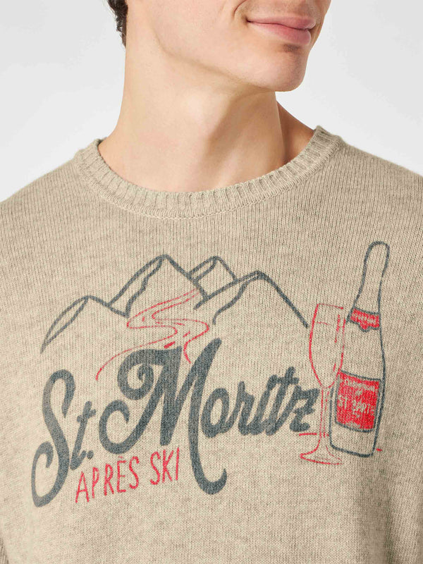 Man sweater with St. Moritz print