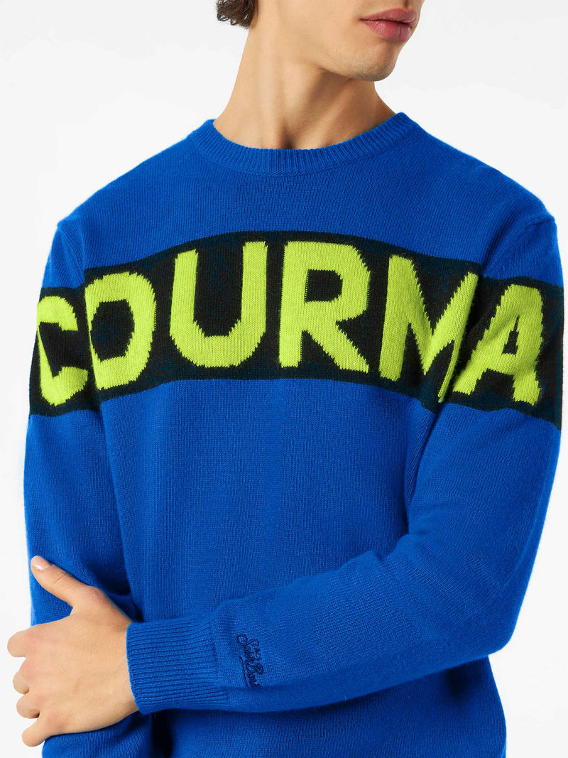 Maglia da uomo blu con scritta Courma