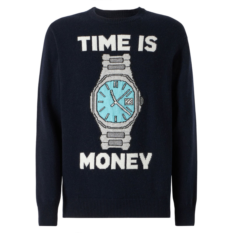 Maglia da uomo con ricamo Time is money