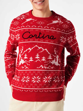 Man sweater Norwegian style with Cortina embroidery - MC2 Saint Barth