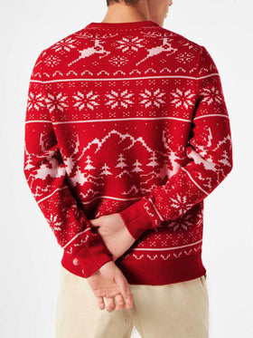 Man sweater Norwegian style with Cortina embroidery - MC2 Saint Barth