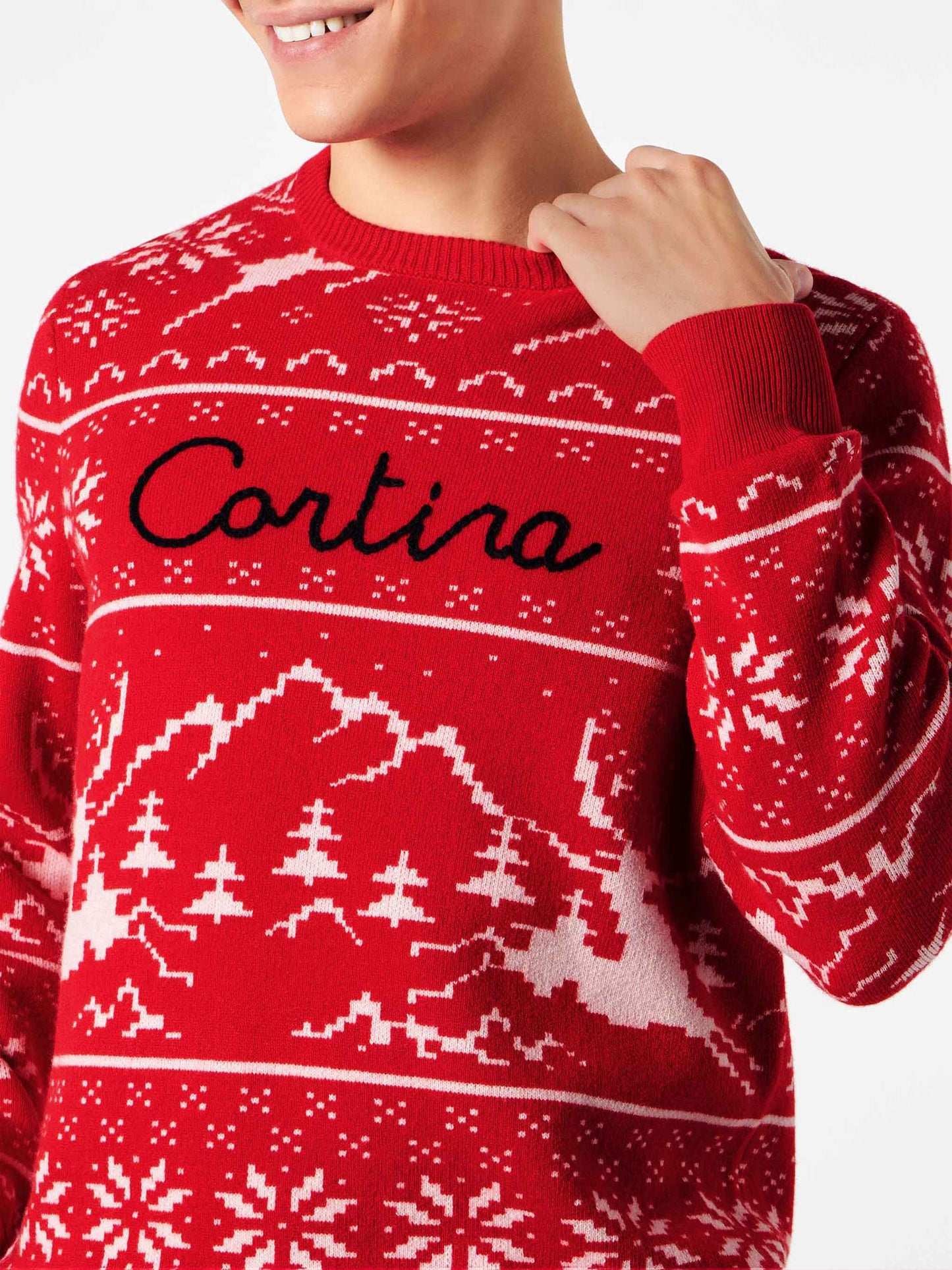 Man sweater Norwegian style with Cortina embroidery - MC2 Saint Barth