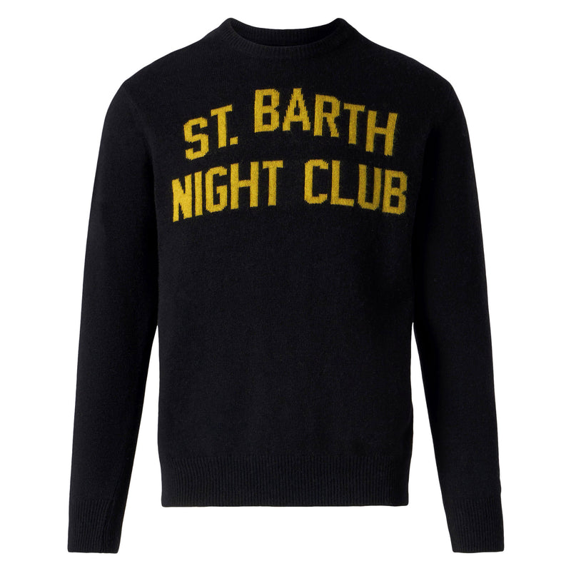 Man sweater with St. Barth Night Club print