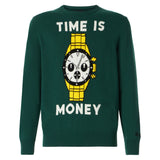 Herrenpullover mit Time is Money-Aufdruck