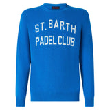 Man sweater with St. Barth Padel Club jacquard print