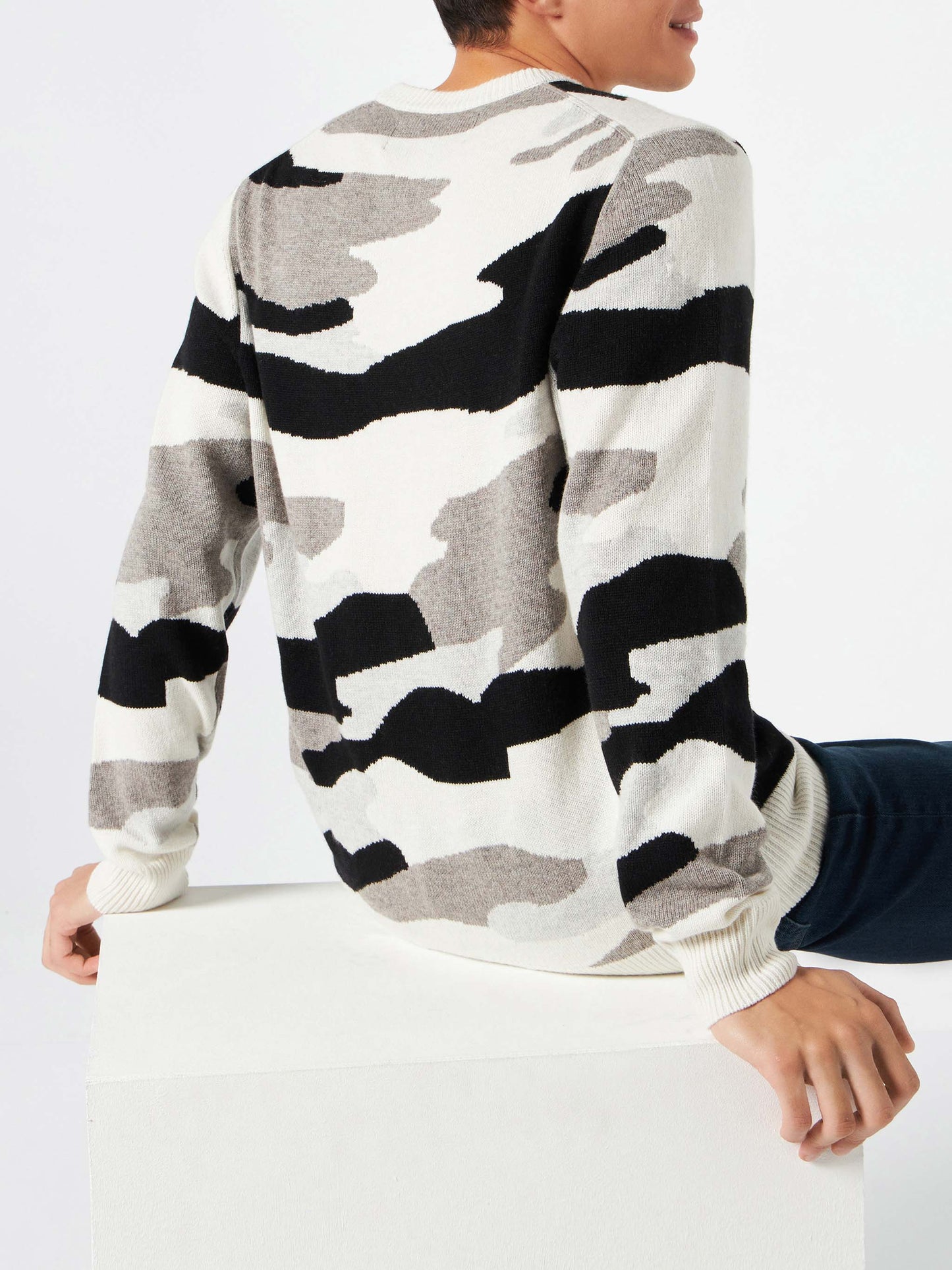 Herrenpullover mit Camouflage-Jacquard „Off-Piste Team“