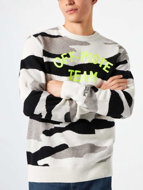 Herrenpullover mit Camouflage-Jacquard „Off-Piste Team“