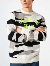 Herrenpullover mit Off-Piste-Team-Camouflage-Print