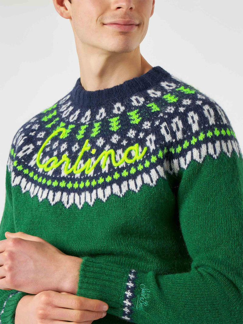 Man brushed sweater with icelandic jacquard