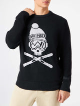 Man black sweater Off piste skull