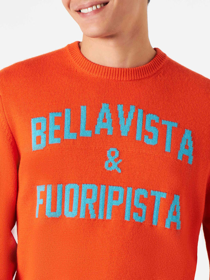 Maglia da uomo arancione stampa Bellavista &amp; Fuoripista
