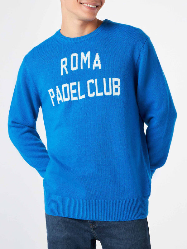 Man sweater with Roma Padel Club jacquard print