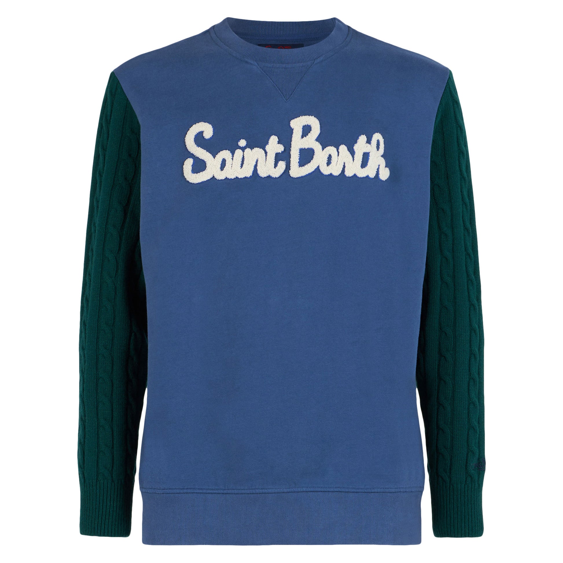 Man sweatshirt with knitted sleeves - MC2 Saint Barth