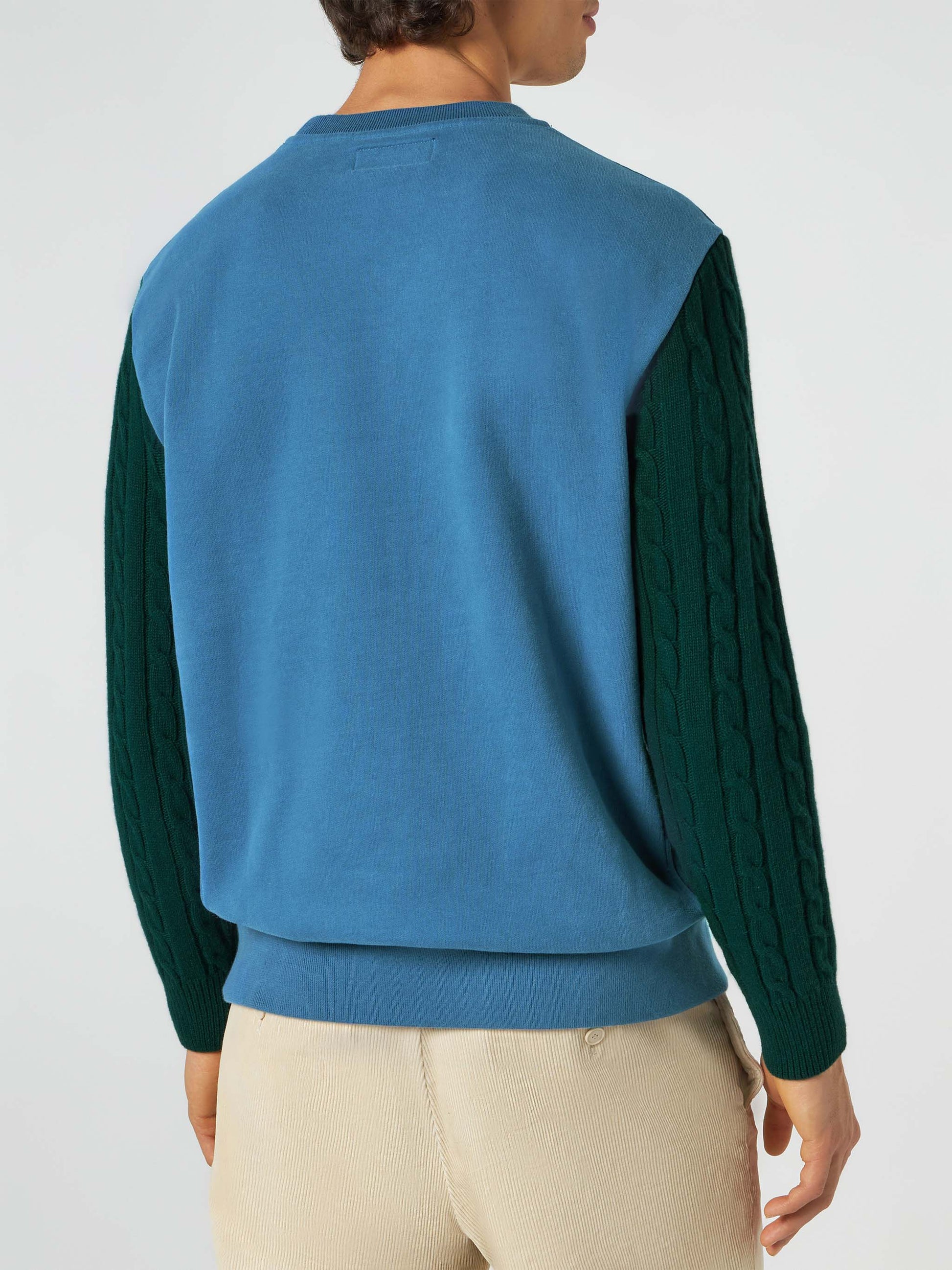 Man sweatshirt with knitted sleeves - MC2 Saint Barth