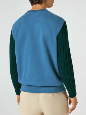 Man sweatshirt with knitted sleeves - MC2 Saint Barth