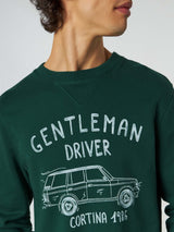 Baumwoll-Sweatshirt mit „Gentleman Driver Cortina“-Schriftzug