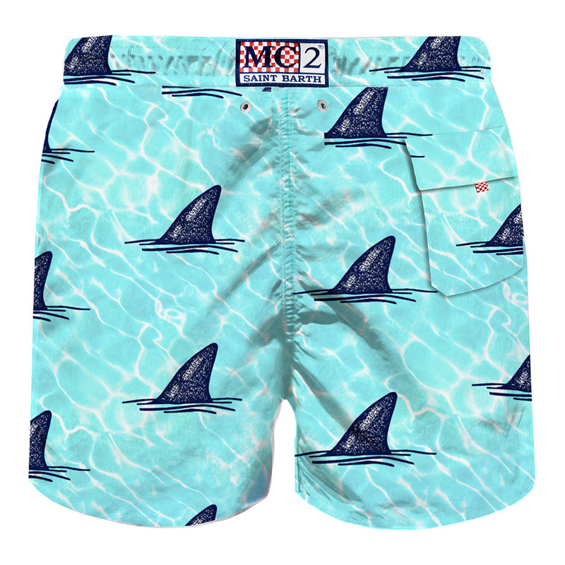 Man smooth swim shorts with print