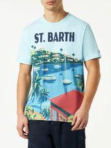 T-shirt da uomo in cotone con stampa cartolina Saint Barth