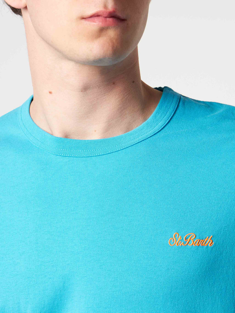 Man light-blue cotton t-shirt