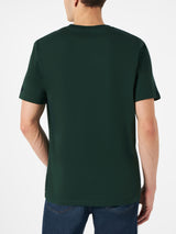 T-shirt da uomo verde bosco con stampa auto | Fiat 500 edizione speciale