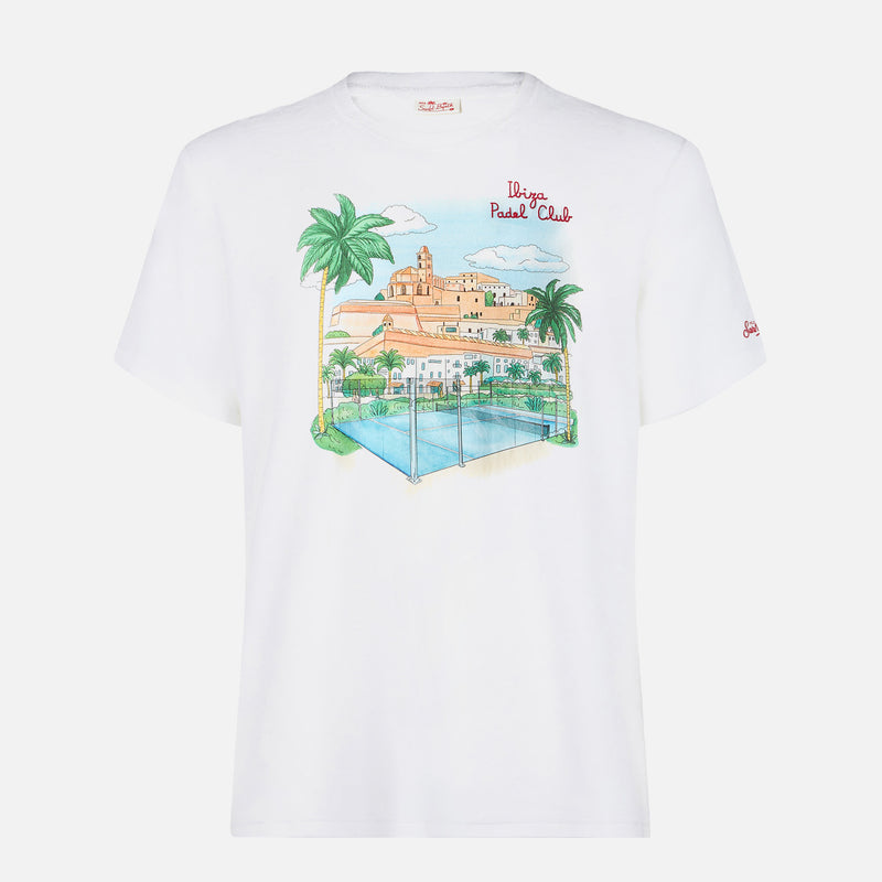 T-shirt da uomo in cotone con ricamo Ibiza Padel Club