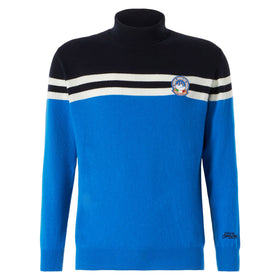 Rollkragenpullover aus Kaschmirmischung mit Aufnäher