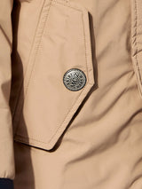 Beige Parkajacke für Jungen mit Kapuze Voyager Jr